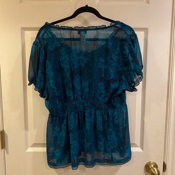 Torrid Floral Peplum Blouse - Sz 1 - Picture 4 of 7